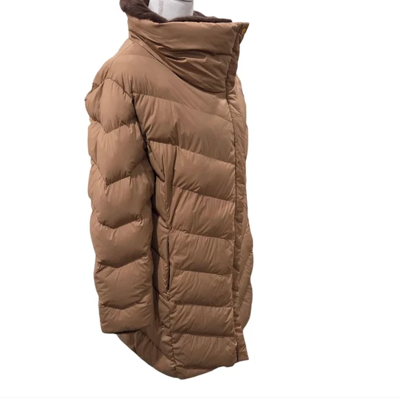 Chevron Down Puffer Coat Antique Gold - Picture 5 of 11